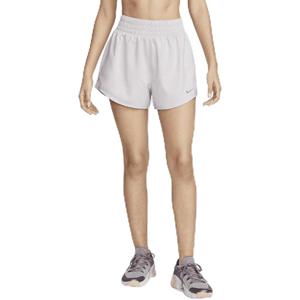 Nike Womens One Dri-FIT High-Waisted 2-in-1 Shorts DX6016-019 Purple Size Small